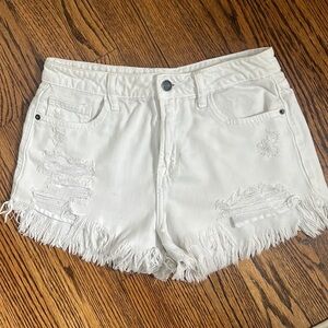 White jean shorts, size small